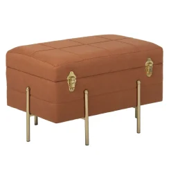 Becquet Banc coffre en tissu sur pieds< Boîte, Panier|Décoration