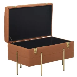 Becquet Banc coffre en tissu sur pieds< Boîte, Panier|Décoration