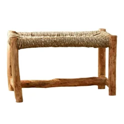 Becquet Banc en bois et corde< Meuble, Étagère|Décoration