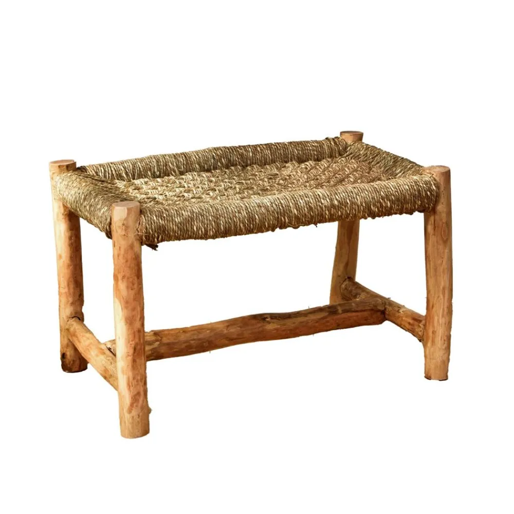 Becquet Banc en bois et corde< Meuble, Étagère|Décoration