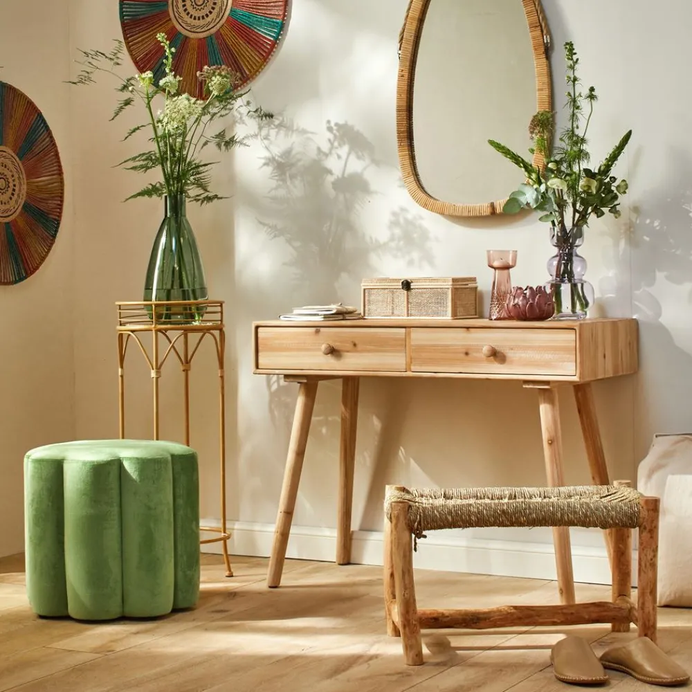 Becquet Banc en bois et corde< Meuble, Étagère|Décoration