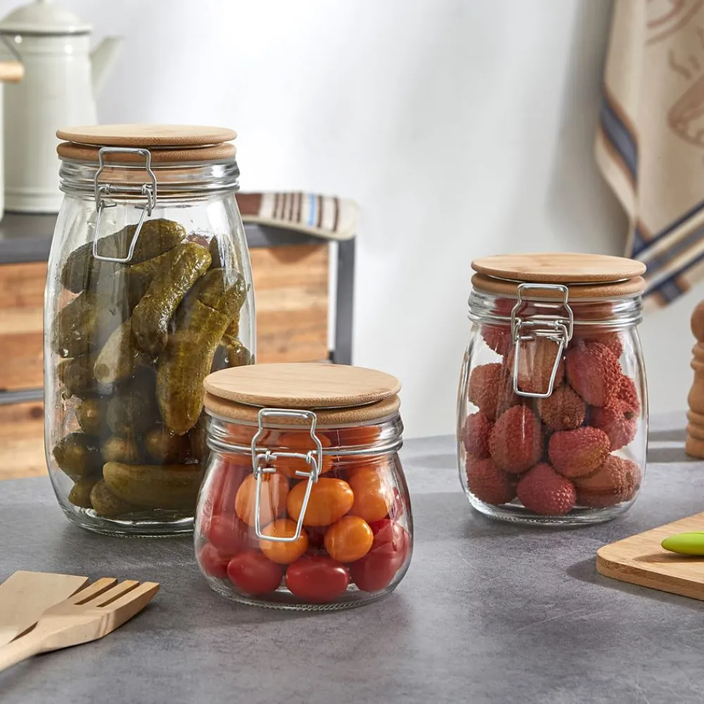 Becquet Bocaux en verre hermétiques - set de 3< Rangement, Gain De Place|Idées Cuisine