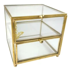 Becquet Boîte à bijoux en verre et métal doré< Boîte, Panier|Décoration