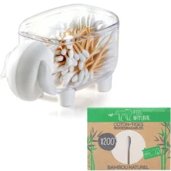 Becquet Boîte mouton + 100 cotons-tiges en bambou, recharge de 200 cotons-tiges< Beauté, Bien-Être|Beauté, Bien-Être