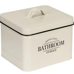 Becquet Boîte métal salle de bain avec couvercle< Accessoires De Salle De Bain|Idées Salle De Bain