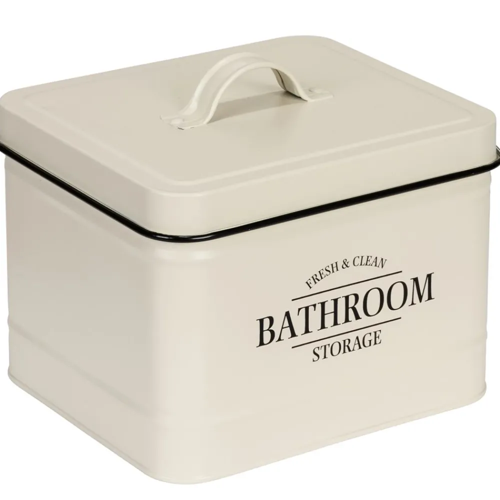Becquet Boîte métal salle de bain avec couvercle< Accessoires De Salle De Bain|Idées Salle De Bain