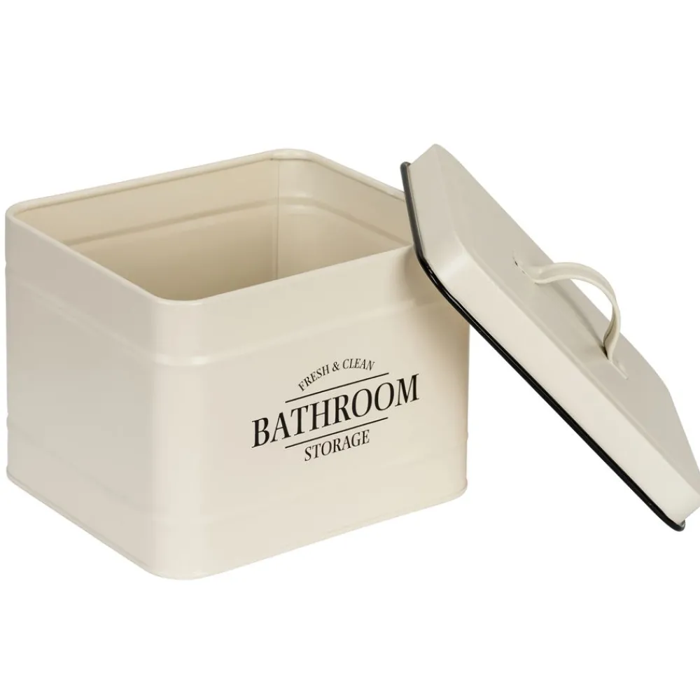Becquet Boîte métal salle de bain avec couvercle< Accessoires De Salle De Bain|Idées Salle De Bain