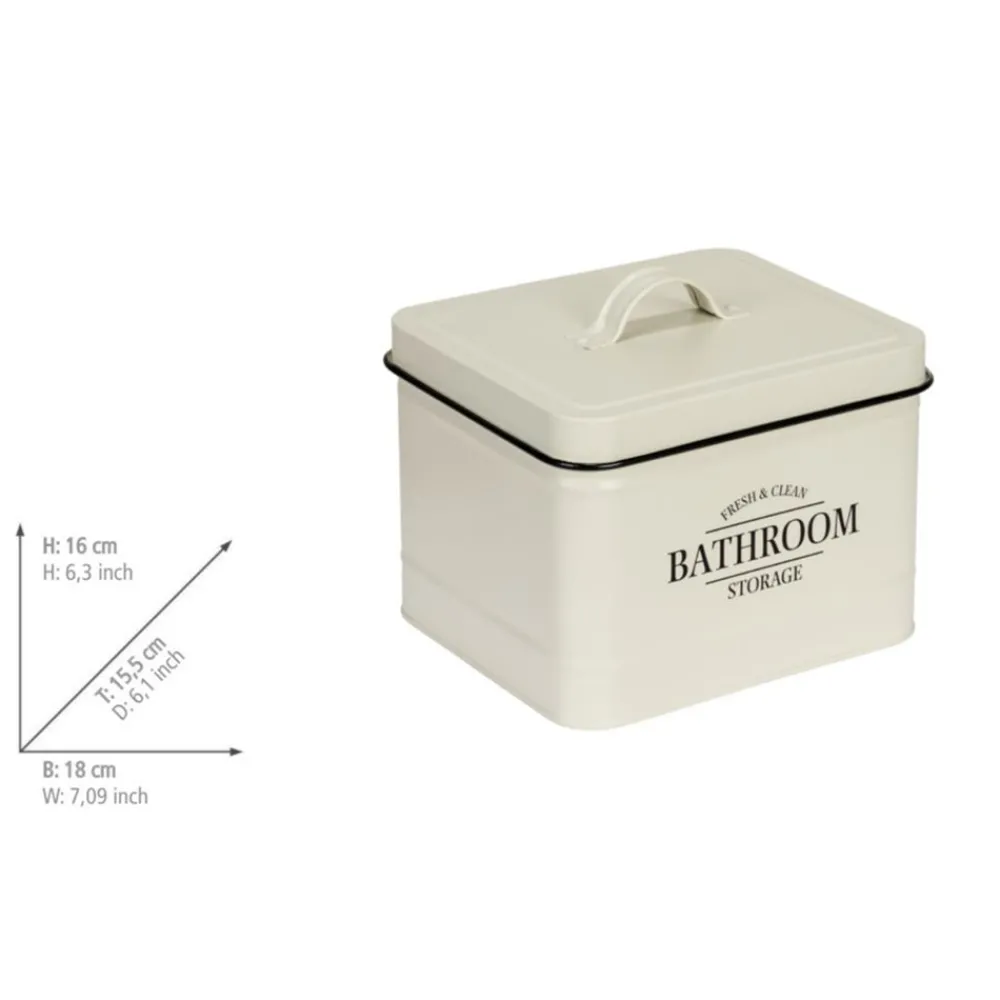 Becquet Boîte métal salle de bain avec couvercle< Accessoires De Salle De Bain|Idées Salle De Bain