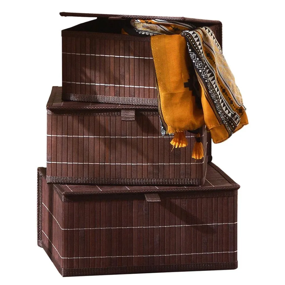 Becquet Boîtes de rangement en bambou - set de 3< Rangement, Gain De Place|Boîte, Panier