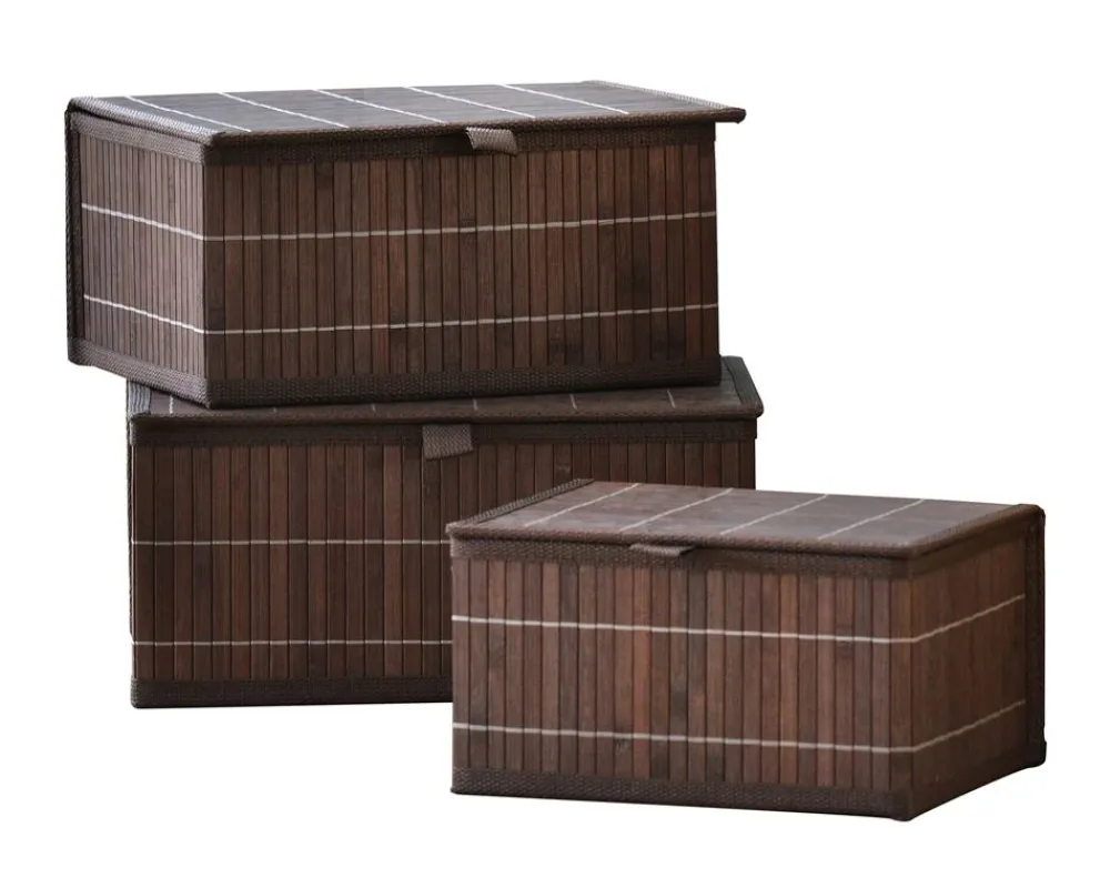Becquet Boîtes de rangement en bambou - set de 3< Rangement, Gain De Place|Boîte, Panier