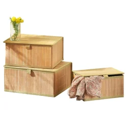 Becquet Boîtes de rangement en bambou - set de 3< Rangement, Gain De Place|Boîte, Panier