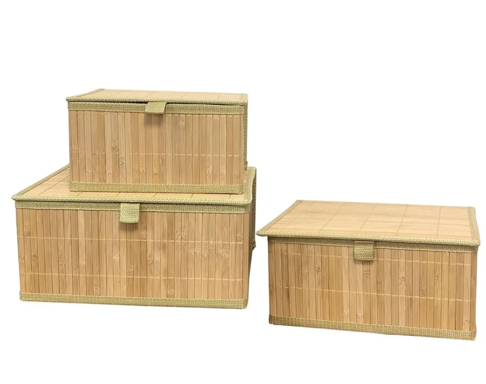Becquet Boîtes de rangement en bambou - set de 3< Rangement, Gain De Place|Boîte, Panier
