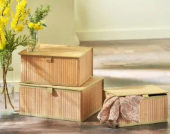 Becquet Boîtes de rangement en bambou - set de 3< Rangement, Gain De Place|Boîte, Panier