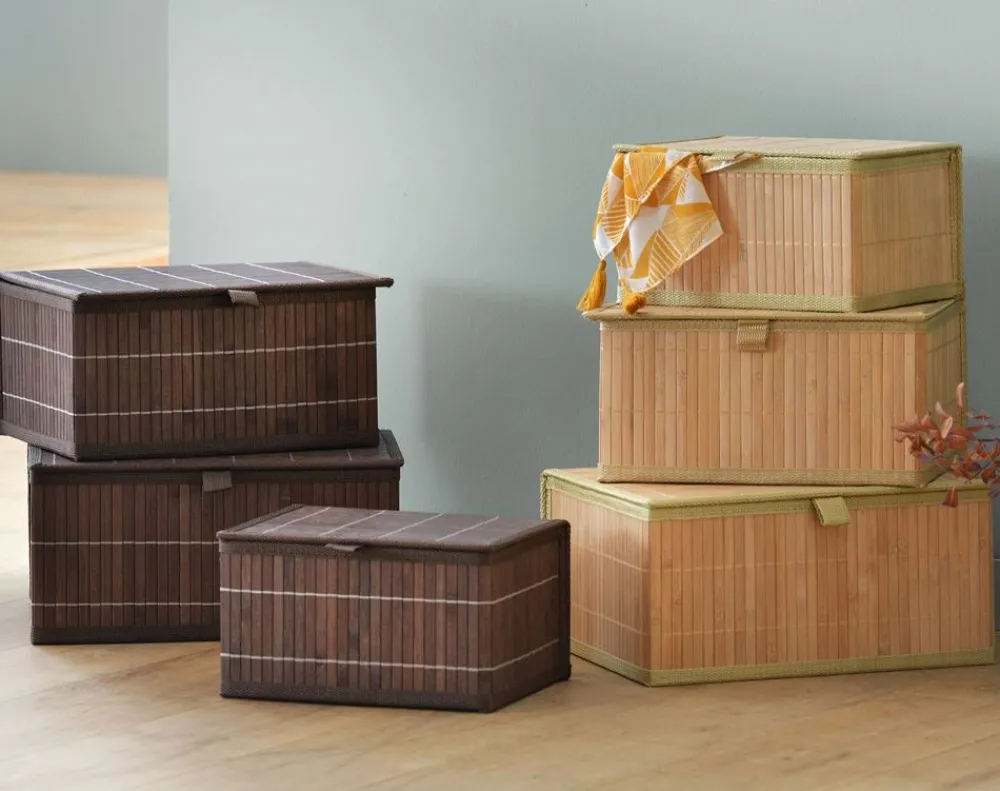 Becquet Boîtes de rangement en bambou - set de 3< Rangement, Gain De Place|Boîte, Panier