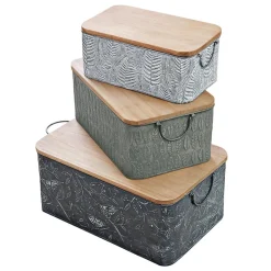 Becquet Boîtes de rangement métal martelé et bois< Rangement, Gain De Place|Boîte, Panier