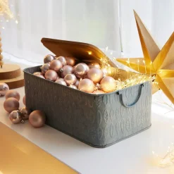 Becquet Boîtes de rangement métal martelé et bois< Rangement, Gain De Place|Boîte, Panier