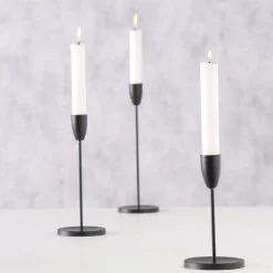 Becquet Bougeoirs en métal noir - set de 3< Luminaire|Décoration