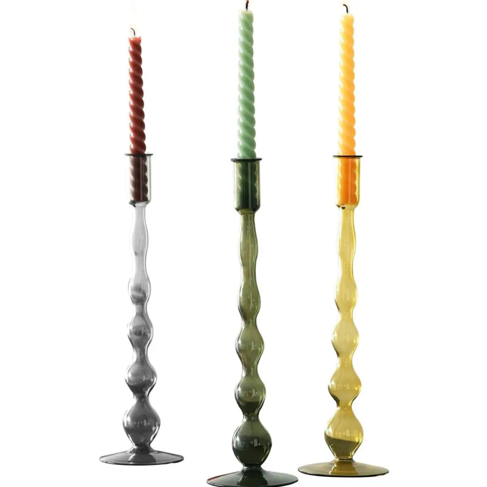 Becquet Bougeoirs en verre - Set de 3< Luminaire|Décoration