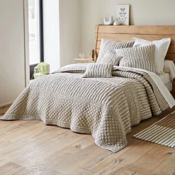 Becquet Boutis bicolore piquage fantaisie< Plaid|Plaid