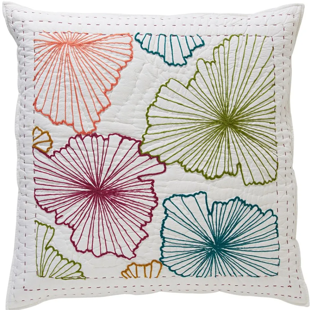 Becquet Boutis fleurs brodées multicolores - CRÉATION< Boutis, Jeté De Lit, Couvre Lit