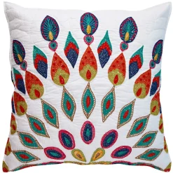 Becquet Boutis rosace multicolore brodée - CRÉATION< Boutis, Jeté De Lit, Couvre Lit