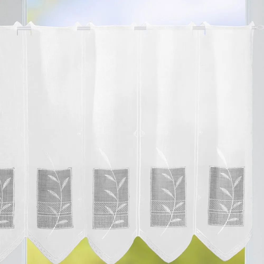 Becquet Brise-bise brodé< Rideau Et Déco Textile|Voilage En Pointe, Voilage Droit, Brise-Bise, Store