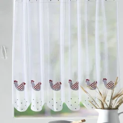 Becquet Brise-bise brodé motif poulettes< Rideau Et Déco Textile|Voilage En Pointe, Voilage Droit, Brise-Bise, Store