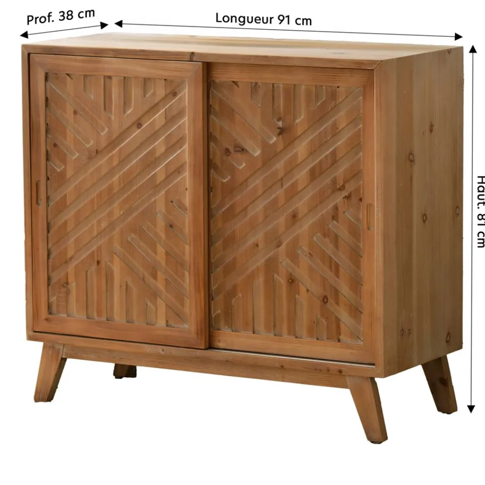 Becquet Buffet en pin 2 portes< Meuble, Étagère|Décoration