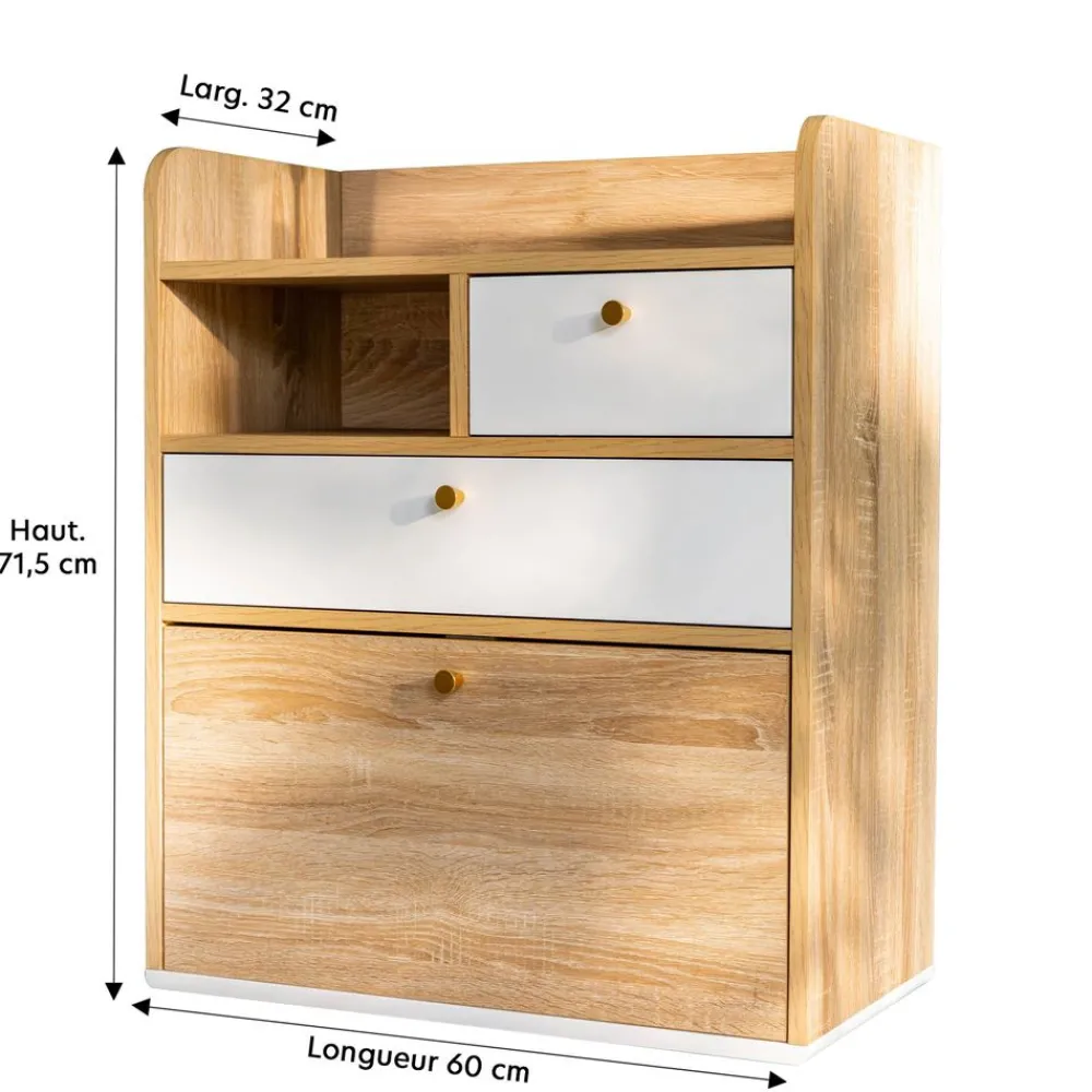 Becquet Bureau mural façon secrétaire< Meuble, Étagère|Décoration