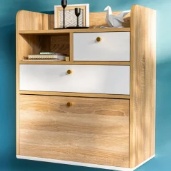 Becquet Bureau mural façon secrétaire< Meuble, Étagère|Décoration