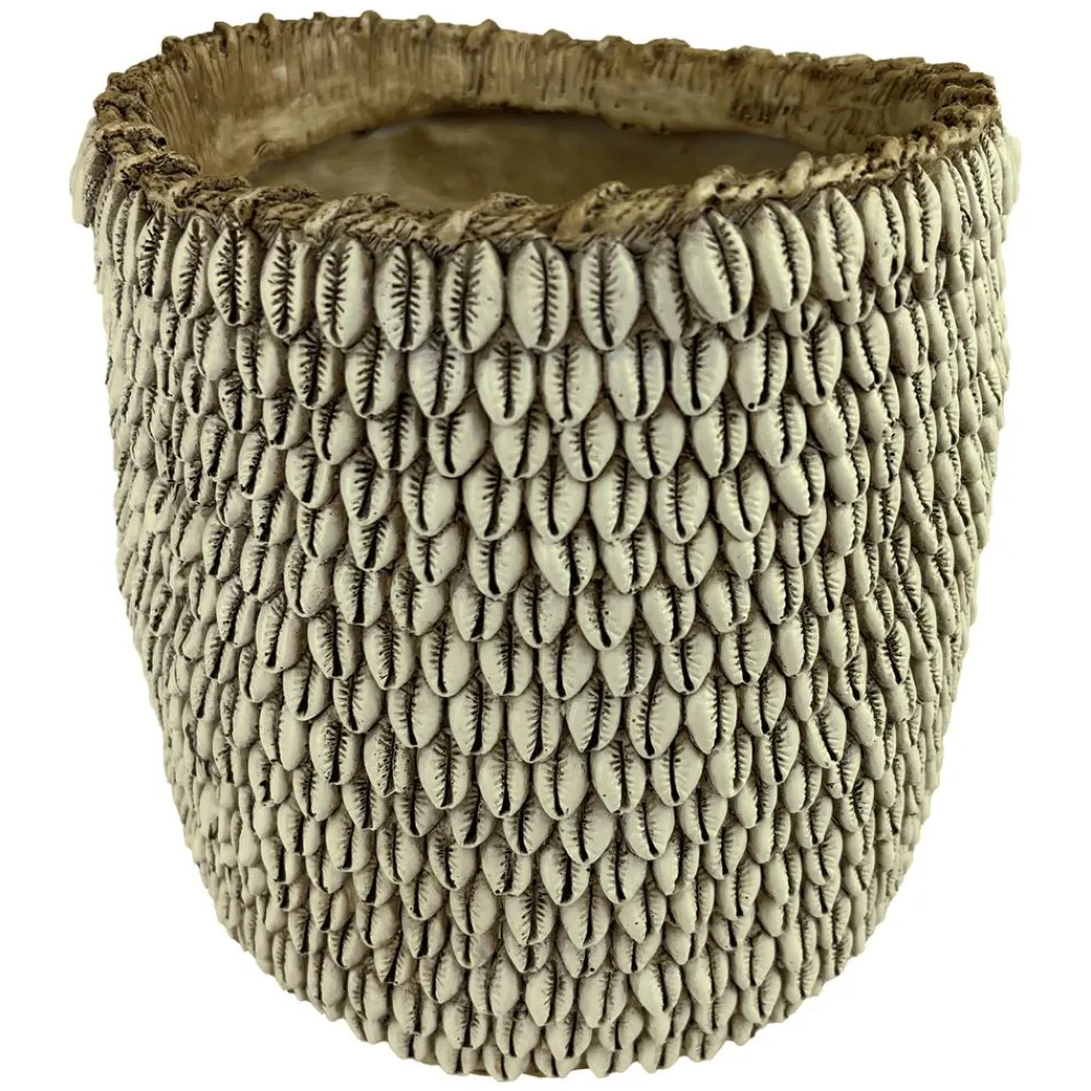 Becquet Cache-pot décor coquillages en résine< Vase, Cache-Pot|Décoration