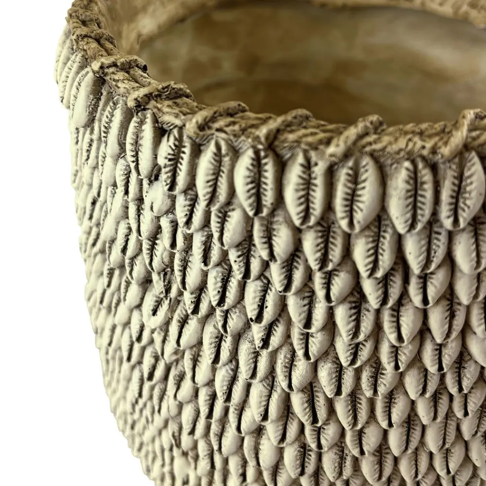 Becquet Cache-pot décor coquillages en résine< Vase, Cache-Pot|Décoration
