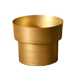 Becquet Cache-pot en métal doré< Vase, Cache-Pot|Décoration