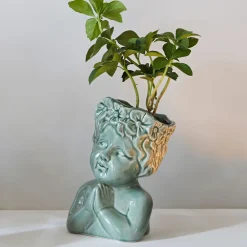 Becquet Cache-pot visage enfant< Vase, Cache-Pot|Décoration