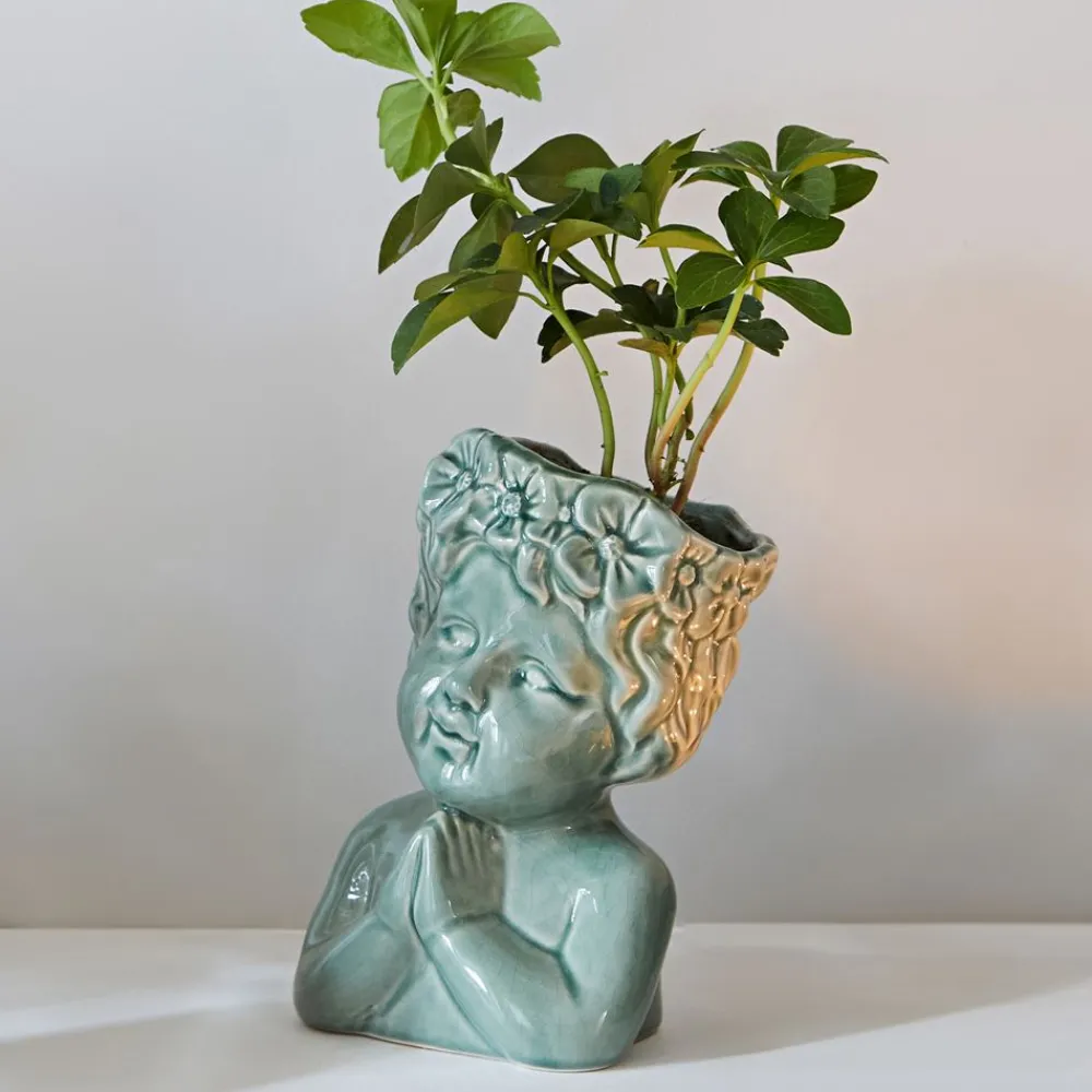 Becquet Cache-pot visage enfant< Vase, Cache-Pot|Décoration