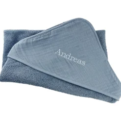 Becquet Cape de bain bébé personnalisable en gaze de coton - CRÉATION<Enfant Univers Des Tout-Petits|Serviette De Bain Personnalisée, Peignoir Personnalisé