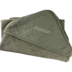 Becquet Cape de bain bébé personnalisable en gaze de coton - CRÉATION<Enfant Univers Des Tout-Petits|Serviette De Bain Personnalisée, Peignoir Personnalisé