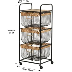 Becquet Chariot de rangement à roulettes< Rangement, Gain De Place|Meuble, Étagère
