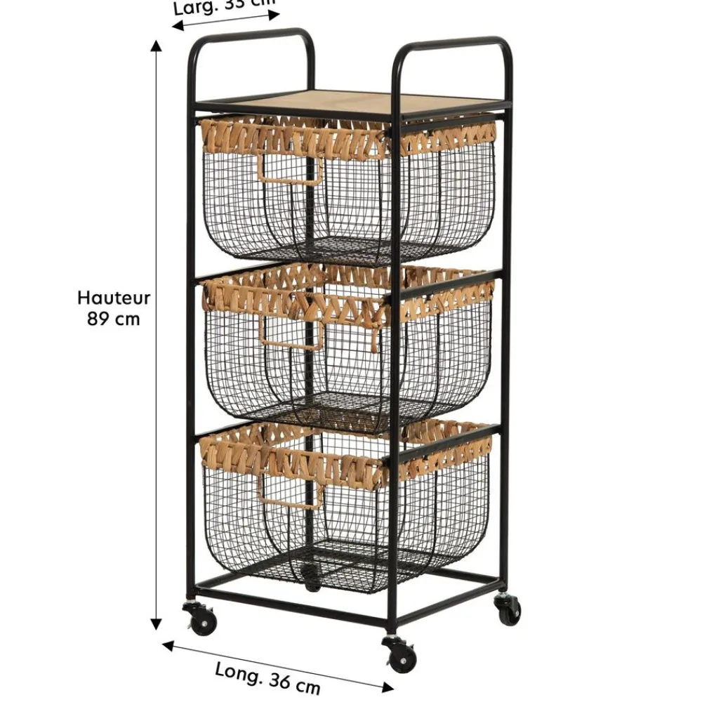 Becquet Chariot de rangement à roulettes< Rangement, Gain De Place|Meuble, Étagère