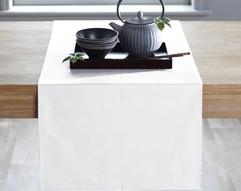 Becquet Chemin de table en coton traité antitache - Lauréat< Set De Table, Chemin De Table|Les Matières