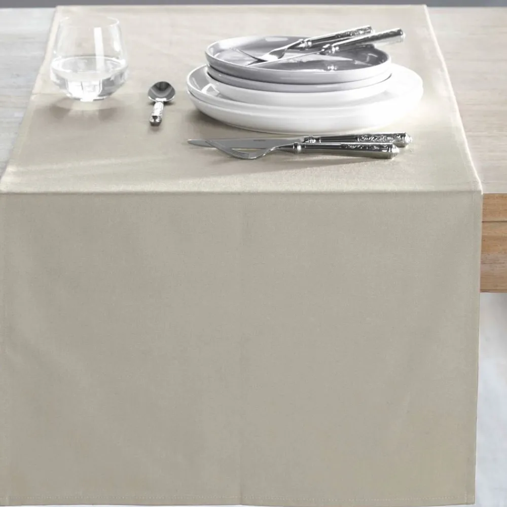Becquet Chemin de table en coton traité antitache - Lauréat< Set De Table, Chemin De Table|Les Matières
