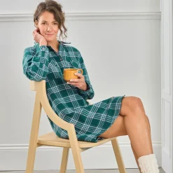 Becquet Chemise de nuit flanelle à carreaux - DODO HOMEWEAR<Femme Pyjama Femme|Les Matières