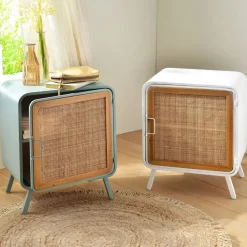 Becquet Chevet en métal peint et cannage<Enfant Décoration Enfant, Tapis Enfant|Linge De Lit Ado, Housse De Couette