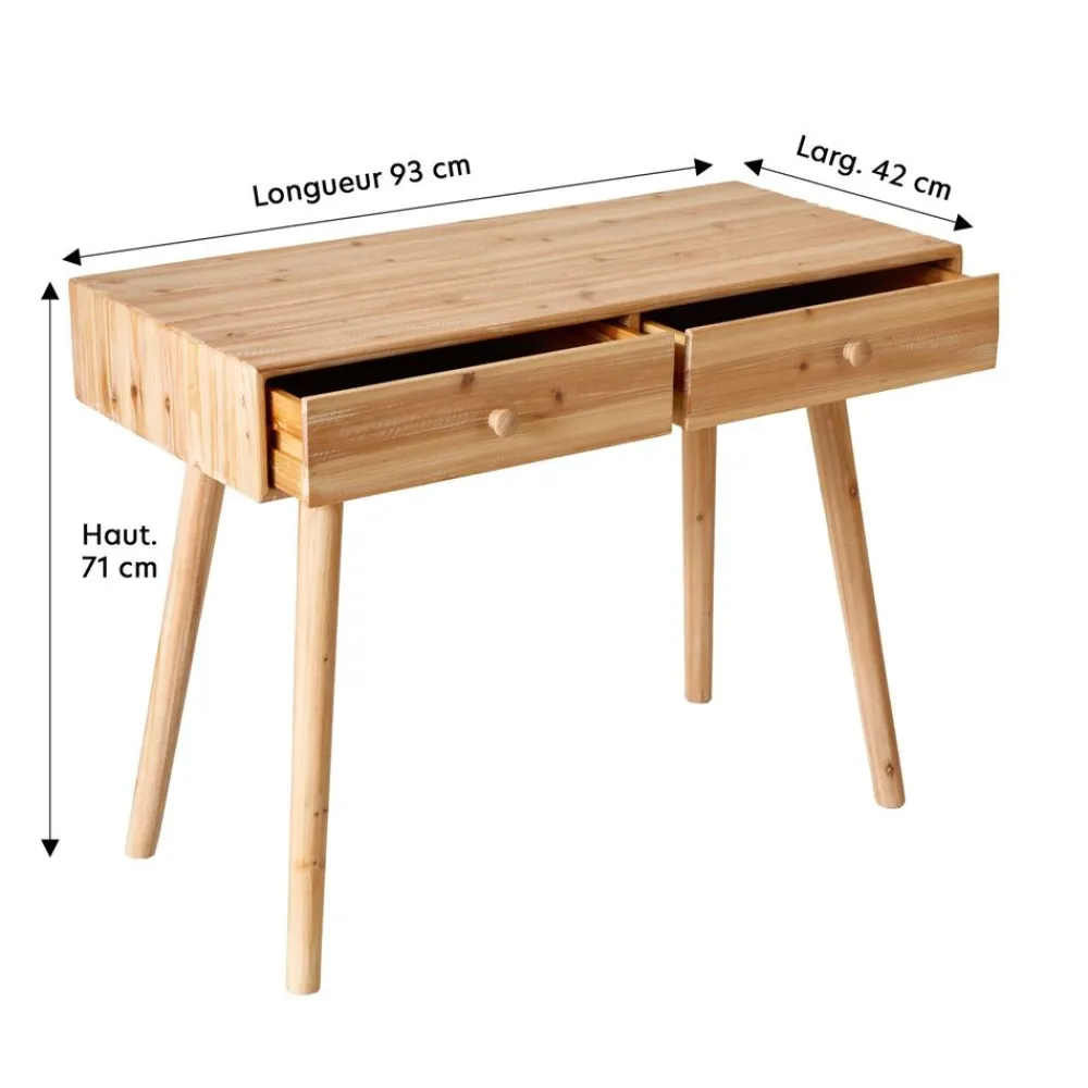 Becquet Console bois 2 tiroirs< Meuble, Étagère|Décoration
