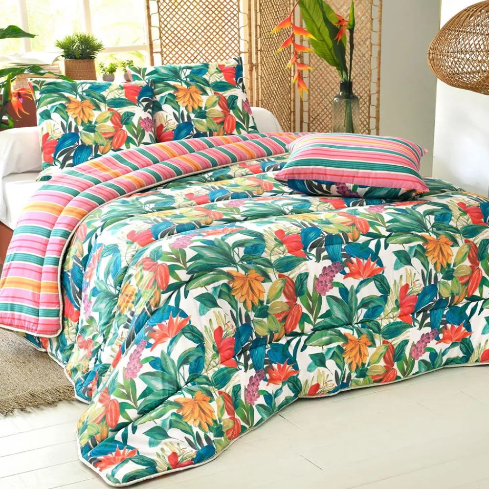 Becquet Couette DÉCO DOUBLE FACE fleurs exotiques – CRÉATION - Légère ou chaude< Couette Colorée, Couette Imprimée|Couette, Édredon, Plumon