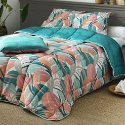 Becquet Couette DÉCO DOUBLE FACE feuillage abstrait - Création – légère ou chaude< Couette Colorée, Couette Imprimée|Couette, Édredon, Plumon