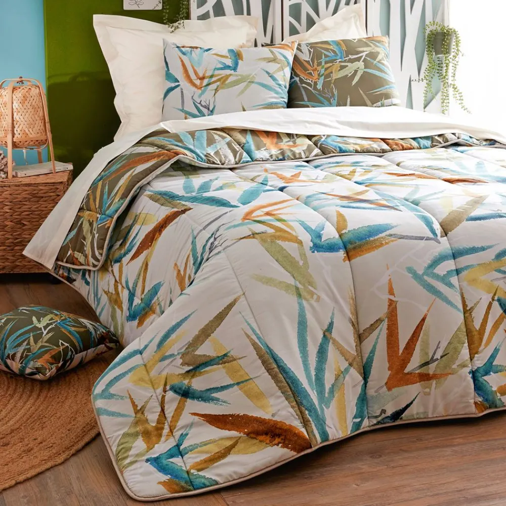 Becquet Couette DÉCO DOUBLE FACE motif bambou - création - légère ou chaude< Couette Colorée, Couette Imprimée|Couette, Édredon, Plumon