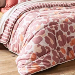 Becquet Couette DÉCO DOUBLE FACE motif léopard/rayures - création - légère ou chaude< Couette Colorée, Couette Imprimée|Couette, Édredon, Plumon