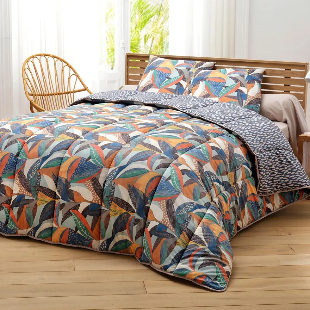 Becquet Couette DÉCO DOUBLE FACE motif feuillage - Création - Légère ou chaude< Couette Colorée, Couette Imprimée|Couette, Édredon, Plumon