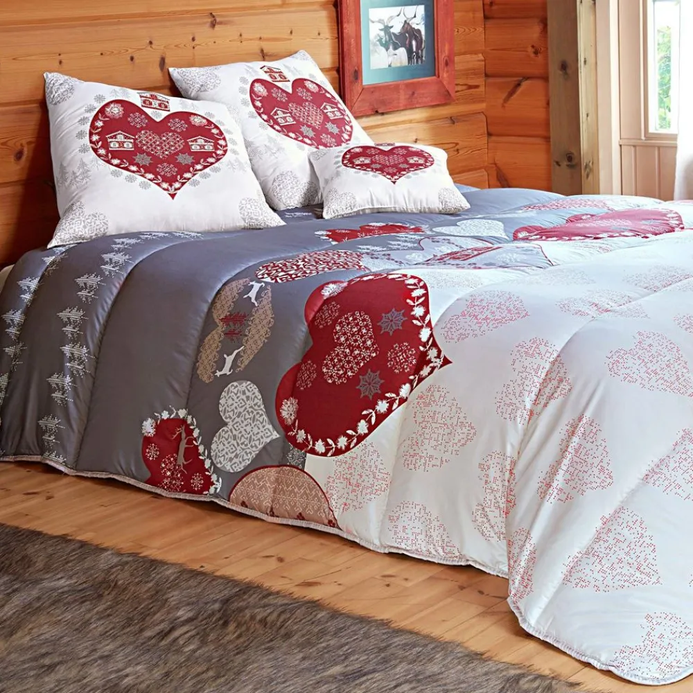 Becquet Couette DÉCO DOUBLE FACE motif cœurs - chaude - CRÉATION.< Couette Colorée, Couette Imprimée|Couette, Édredon, Plumon